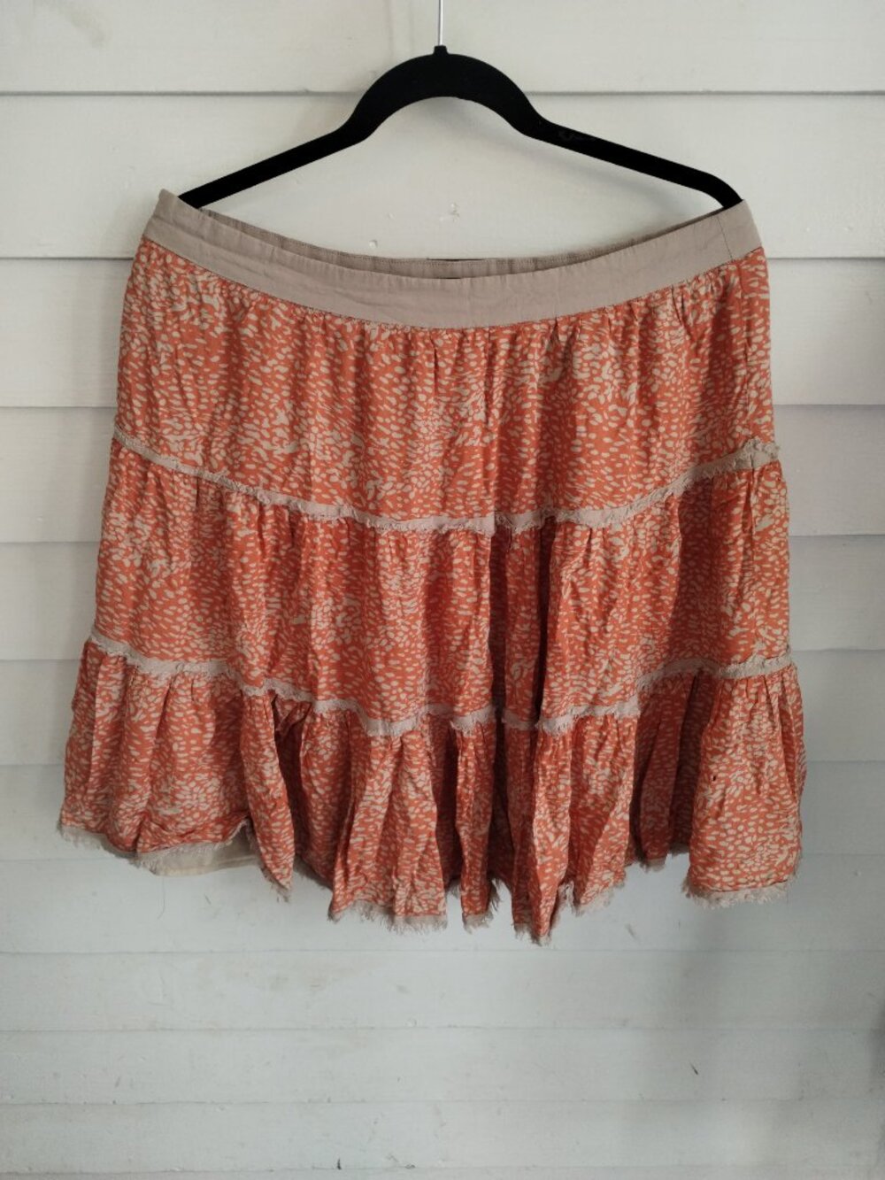 Downeast Swingy Peach and Grey Skirt